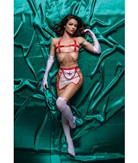 Role Play Naughty Nurse 5 Pc Set Red/white M/l