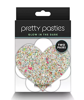 Pretty Pasties Heart & Flower Glow In The Dark - 2 Pair