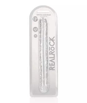Shots Realrock Crystal Clear 13" Double Dildo - Transparent