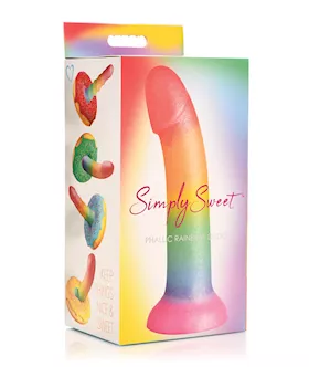 Curve Toys Simply Sweet 6.5" Phallic Rainbow Dildo