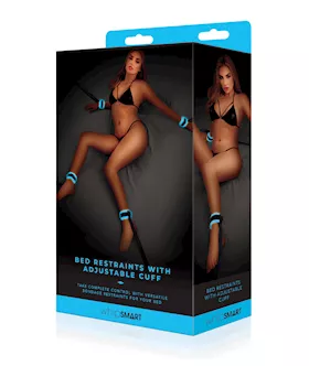 Whipsmart Glow In The Dark Bed Restraints W/adjustable Cuff - Blue