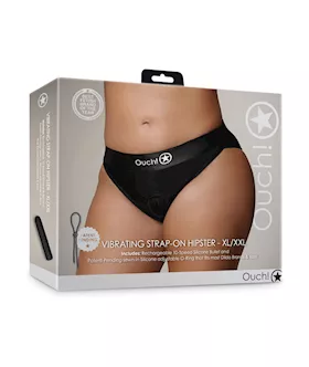 Shots Ouch Vibrating Strap On Hipster - Black Xl/xxl