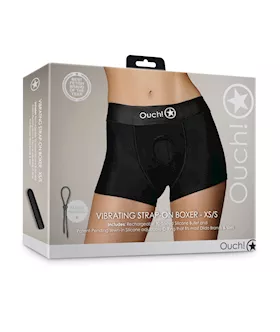 Shots Ouch Vibrating Strap On Boxer - Black Xs/s