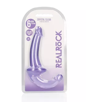 Shots Realrock Crystal Clear 6" Strapless Strap-on - Purple