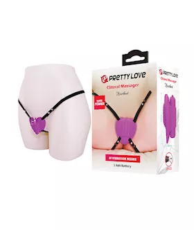 Pretty Love Heartbeat Strap On Clitoral Massager - Fuchsia