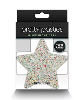 Pretty Pasties Star & Cross Glow In The Dark - 2 Pair