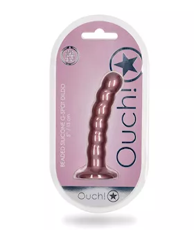 Shots Ouch 5" Beaded G-spot Dildo - Rose Gold