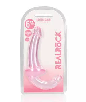 Shots Realrock Crystal Clear 6" Strapless Strap-on - Pink