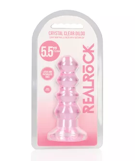 Shots Realrock Crystal Clear 5.5" Curvy Dildo/butt Plug - Pink