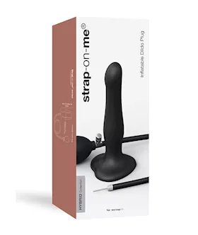 Strap On Me Inflatable Dildo Plug - Black