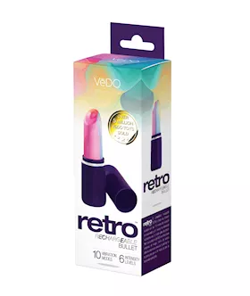 Vedo Retro Rechargeable Bullet Lip Stick Vibe - Purple