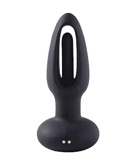Snuggy Flapping Anal Plug Vibrator- Black