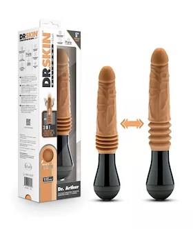 Blush Dr. Skin Silicone Dr. Arthur Thrusting Gyrating Vibrating Dildo - Tan