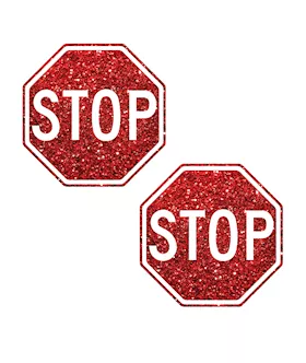 Neva Nude Stop Sign Glitter Pasties - Red O/s