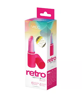 Vedo Retro Rechargeable Bullet Lip Stick Vibe - Pink