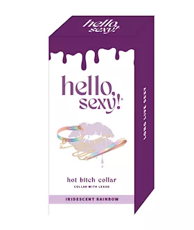 Hello Sexy! Hot Bitch Collar & Leash - Iridescent Rainbow