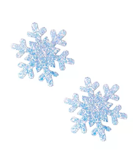 Neva Nude Glitter Snowflake Pasties - White O/s