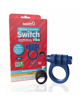 Screaming O Switch Remote Controlled Vibrating Ring - Blue