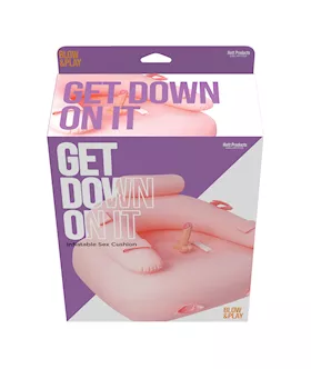Get Down On It Inflatable Cushion W/remote Controlled Dildo & Wrist/leg Strap