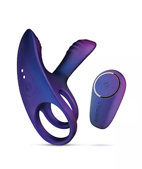 Hueman Infinity Ignite Vibrating Cock Ring - Purple