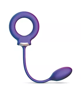 Hueman Solar Cock Ring W/anal Ball - Purple
