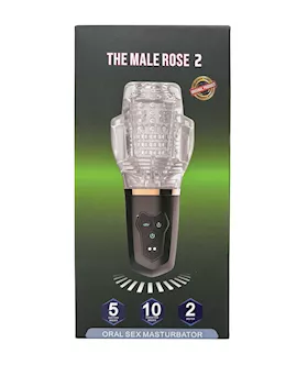 The Male Rose 2 Sucking & Vibrating Blow Job Sucker - Black