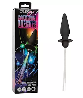 Southern Lights Rechargeable Vibrating Light Up Anal Probe - Black