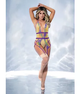 Embroidered Garter Teddy Tuscany Yellow L/xl