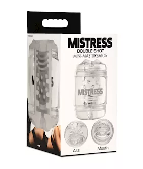 Curve Toys Mistress Double Shot Ass & Mouth Mini Masturbator  - Clear