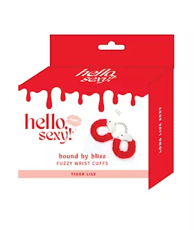 Hello Sexy! Bound By Bliss Fuzzy Wrist Cuffs - Tiger Lily