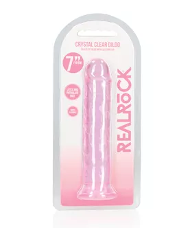 Shots Realrock Crystal Clear 7" Straight Dildo W/suction Cup - Pink