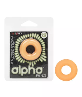 Alpha Liquid Silicone Glow In The Dark Prolong Cock Ring - Medium