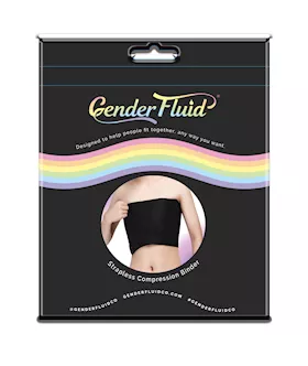 Gender Fluid Strapless Chest Compression Binder - L Black