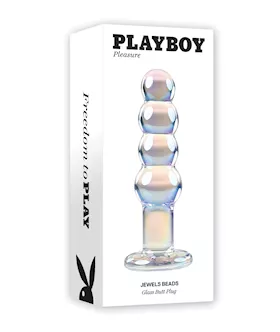 Playboy Pleasure Jewels Beads Anal Plug - Clear