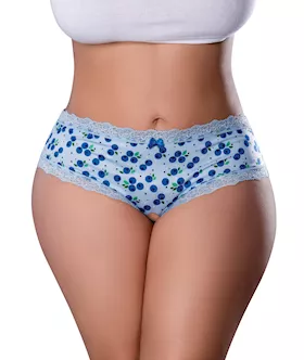 Sweet Treats Crotchless Boy Short W/wicked Sensual Care Blueberry Lube - Blue Qn