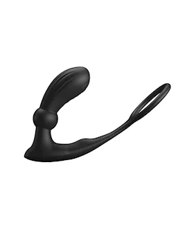 Warren Remote Controlled Vibrating Cock Ring With Anal Plug