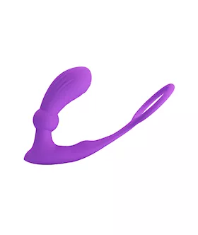 Warren Remote Controlled Vibrating Cock Ring With Anal Plug