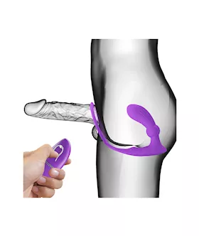 Warren Remote Controlled Vibrating Cock Ring With Anal Plug