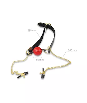 Ball Gag With Nipple Clamps