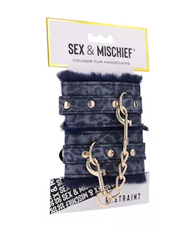 Sex And Mischief Cougar Fur Handcuffs
