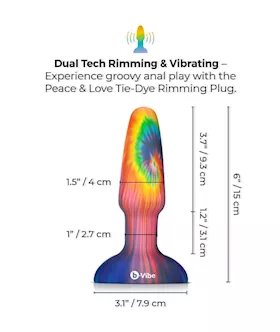 B Vibe Peace & Love Tie Dye Rimming Plug