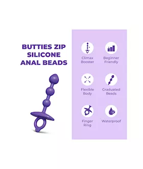 B Vibe Butties Zip Silicone Anal Beads