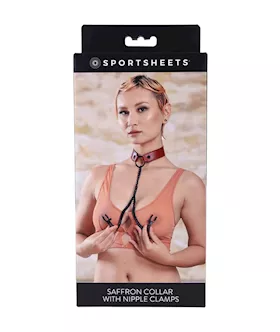 Saffron Collar With Nipple Clamps