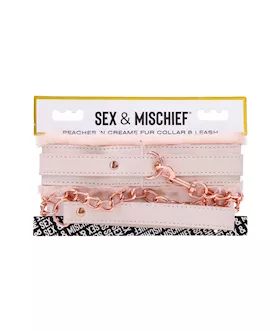 Peaches N Creame Fur Collar And Leash