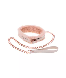 Peaches N Creame Fur Collar And Leash