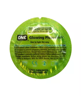 One Glowing Pleasures Condoms 3pk