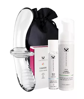 Satisfyer Double Crystal Glass Dildo  Essentials Bundle