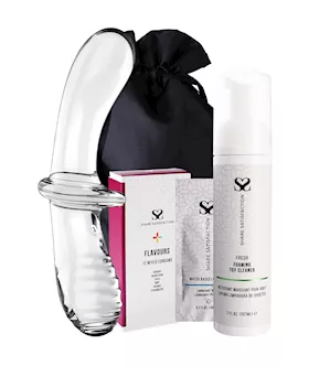 Satisfyer Double Crystal Glass Dildo  Essentials Bundle
