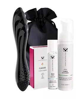 Satisfyer Dazzling Crystal 1 Glass Dildo  Essentials Bundle