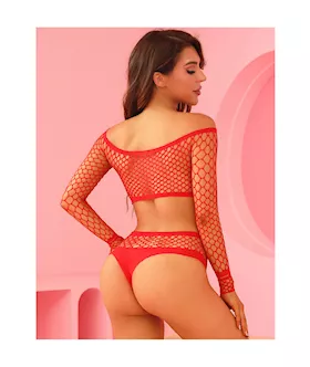 Fishnet Top And Panty Set